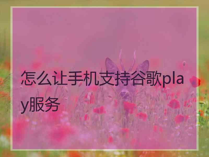 怎么让手机支持谷歌play服务 怎么让手机支持谷歌play服务