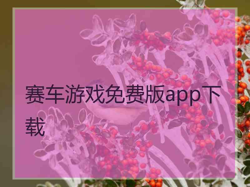 赛车游戏免费版app下载 赛车游戏免费版app下载