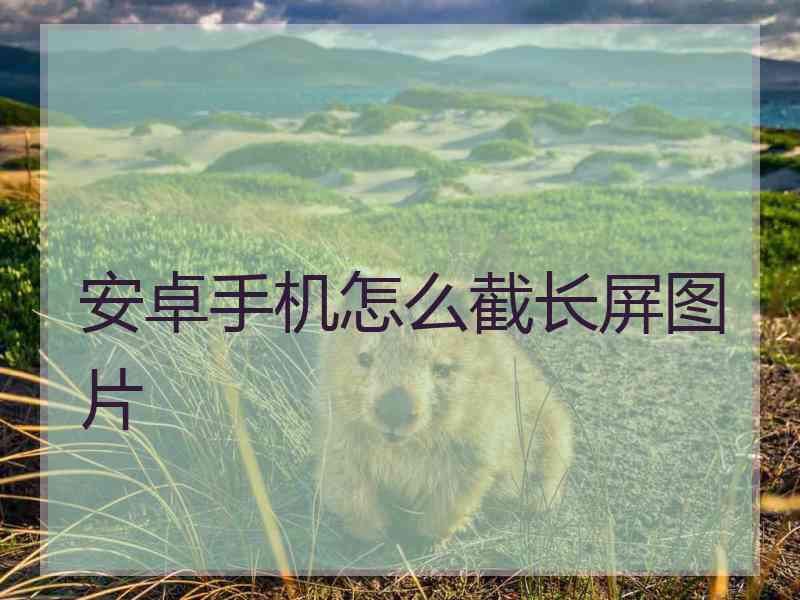 安卓手机怎么截长屏图片 安卓手机怎么截长屏图片