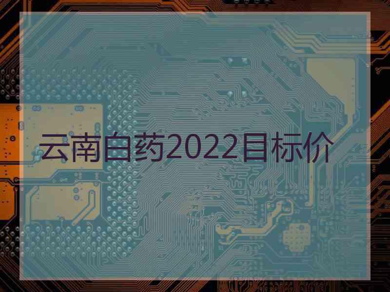 云南白药2022目标价 云南白药2022目标价