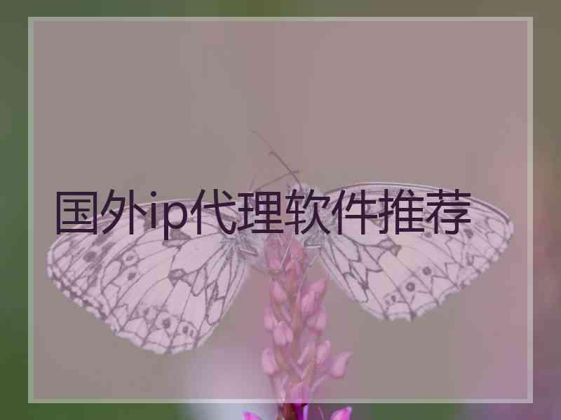国外ip代理软件推荐 国外ip代理软件推荐