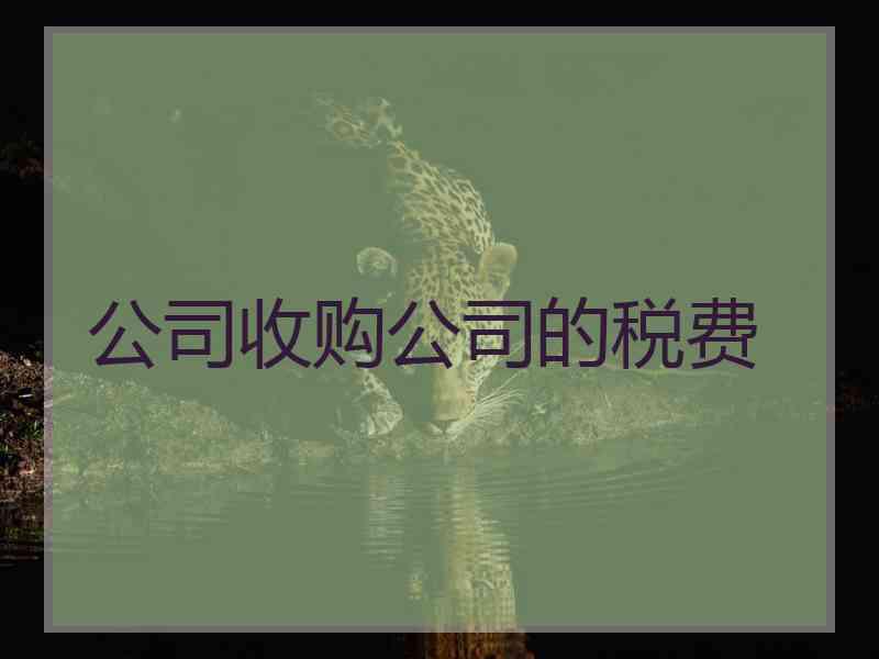 公司收购公司的税费 公司收购公司的税费