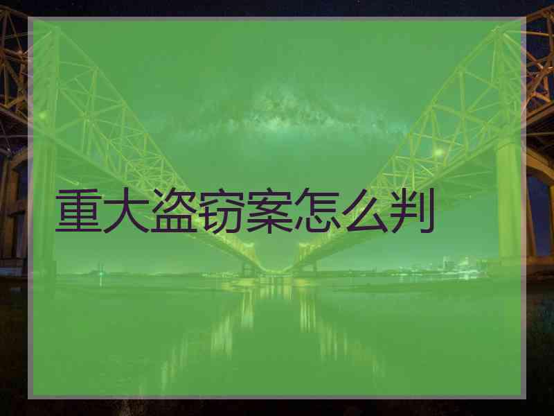 重大盗窃案怎么判