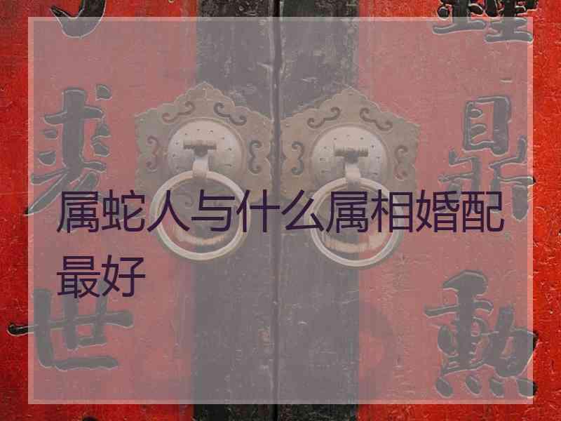 属蛇人与什么属相婚配最好