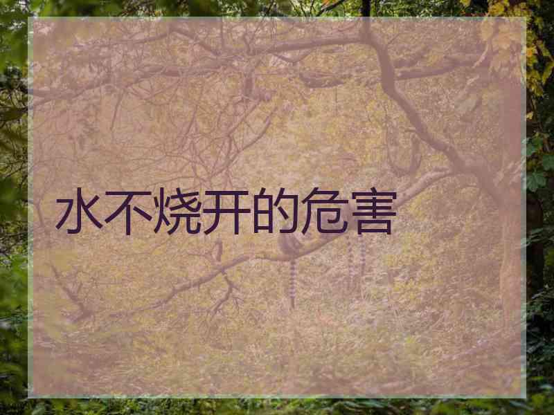 水不烧开的危害