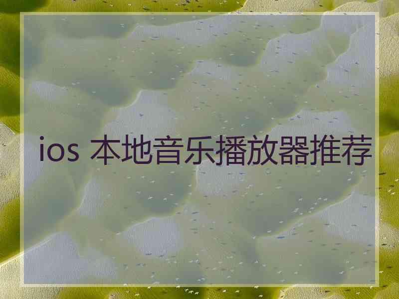 ios 本地音乐播放器推荐