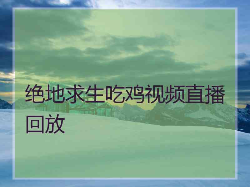 绝地求生吃鸡视频直播回放