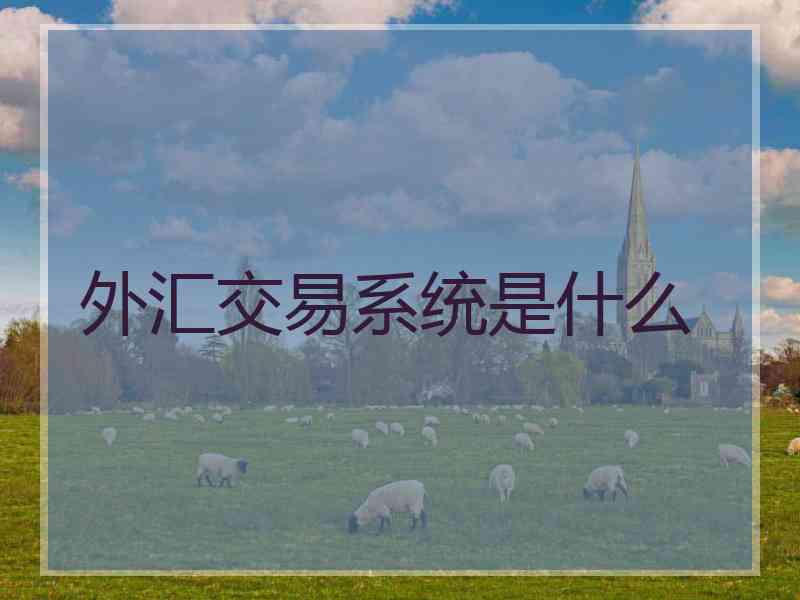 外汇交易系统是什么
