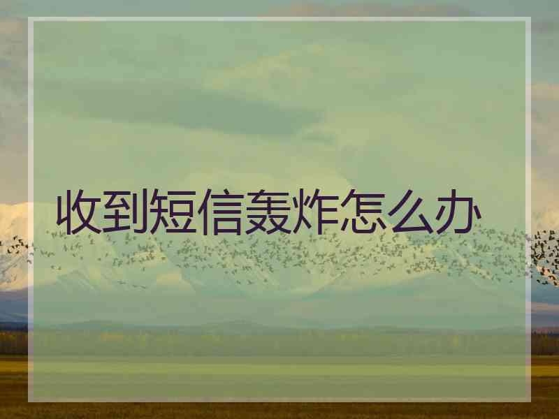 收到短信轰炸怎么办