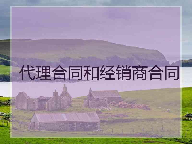 代理合同和经销商合同