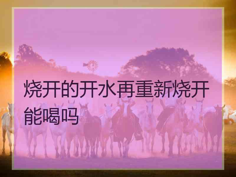 烧开的开水再重新烧开能喝吗