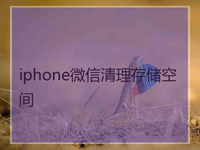 iphone微信清理存储空间