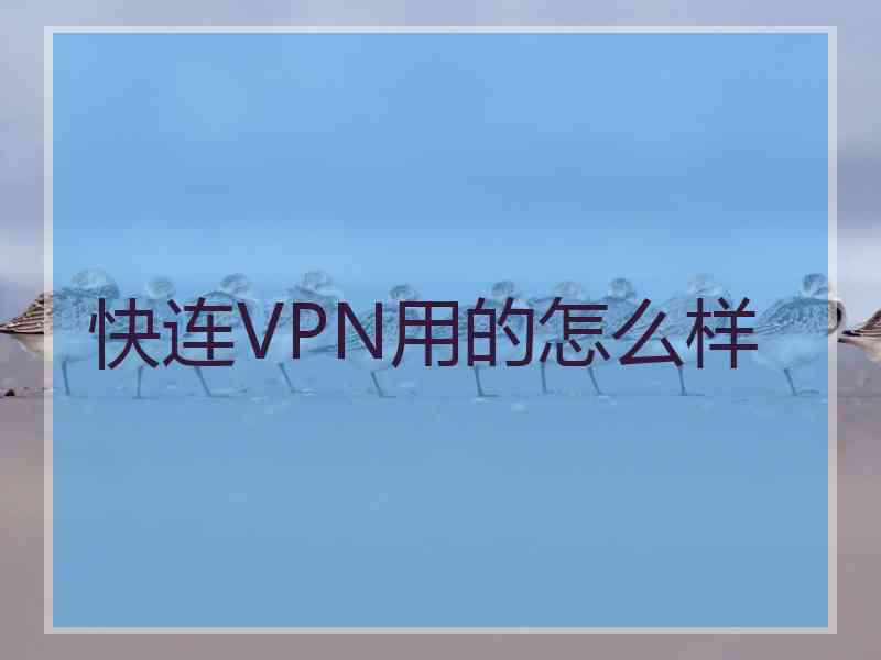 快连VPN用的怎么样