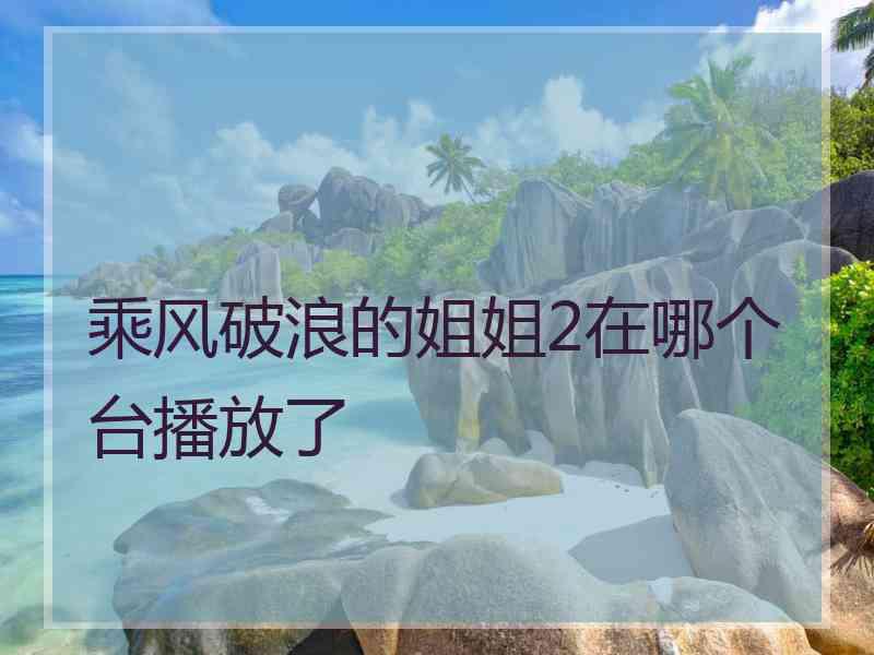 乘风破浪的姐姐2在哪个台播放了