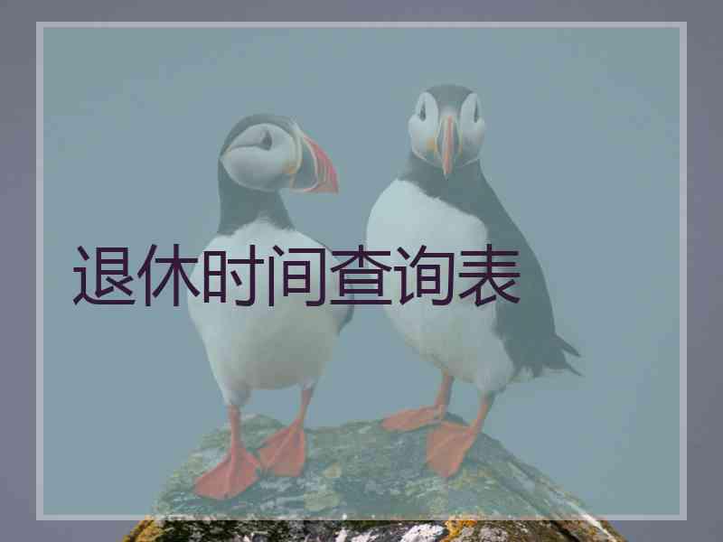 退休时间查询表