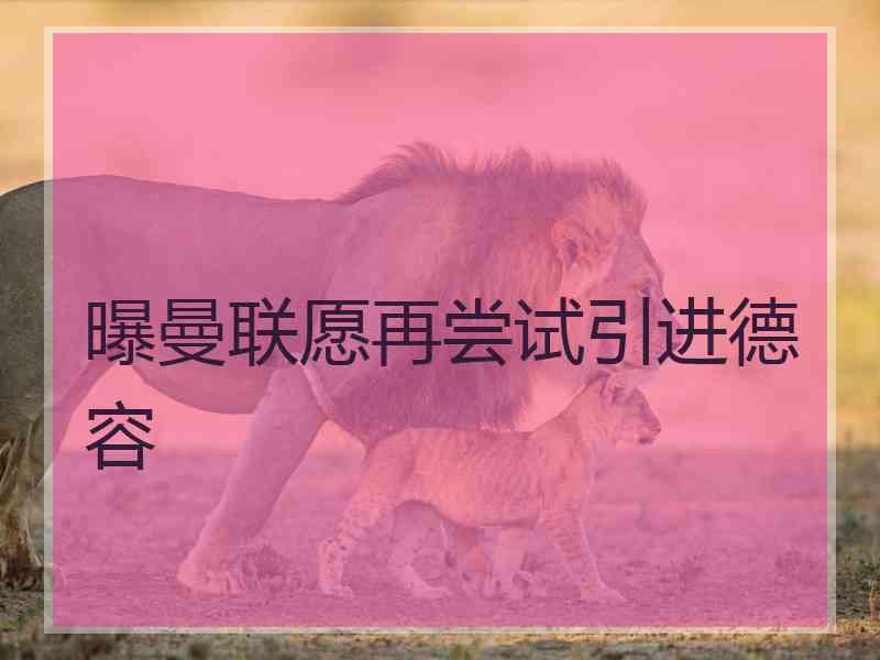 曝曼联愿再尝试引进德容