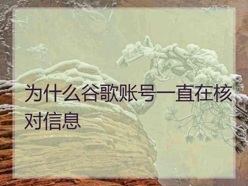 为什么谷歌账号一直在核对信息
