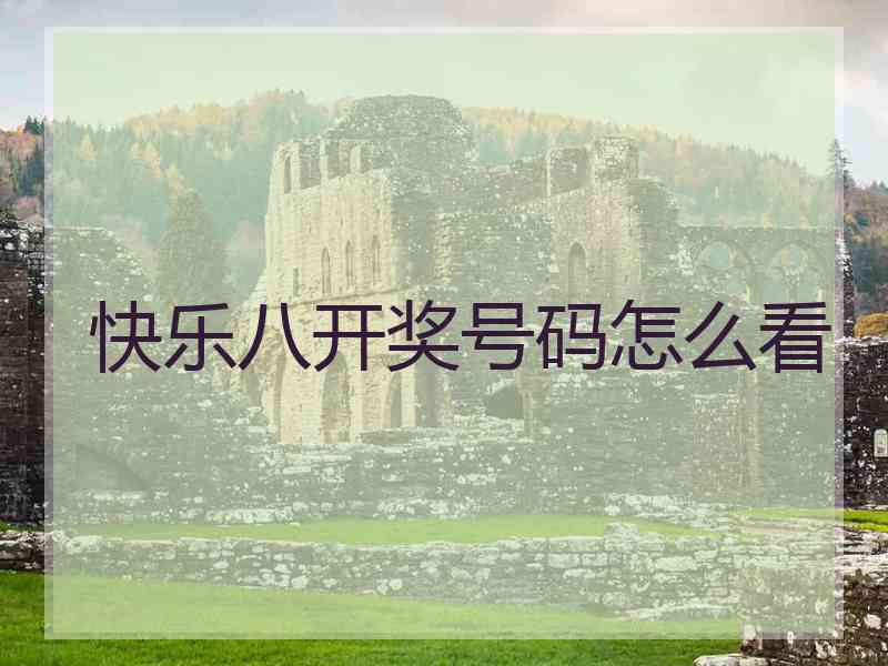 快乐八开奖号码怎么看