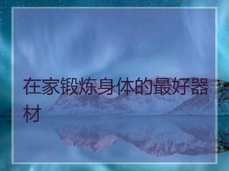 在家锻炼身体的最好器材