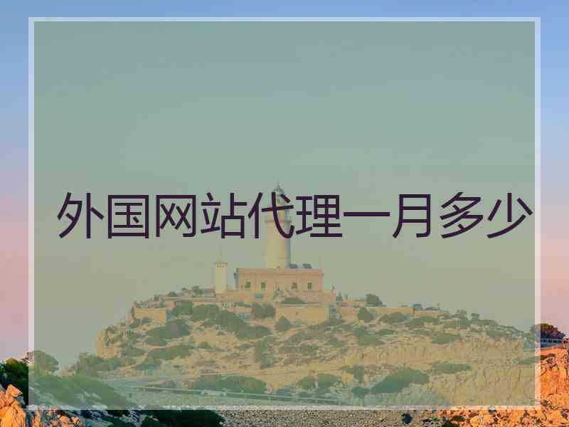 外国网站代理一月多少