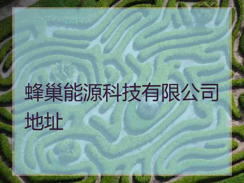 蜂巢能源科技有限公司地址