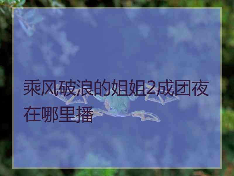 乘风破浪的姐姐2成团夜在哪里播