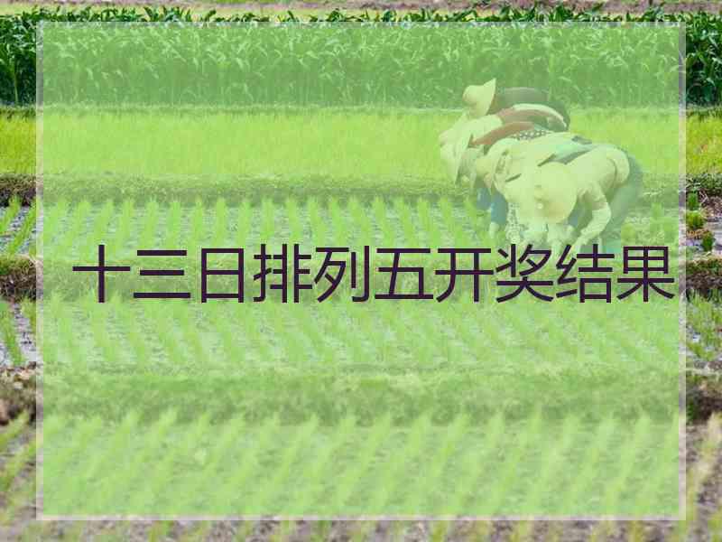 十三日排列五开奖结果