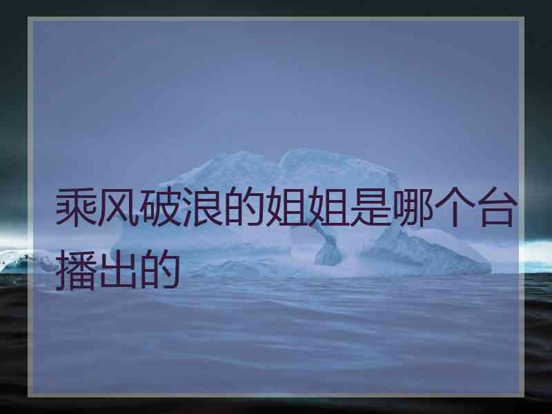 乘风破浪的姐姐是哪个台播出的