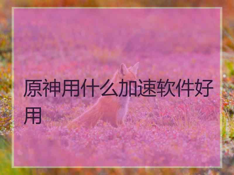原神用什么加速软件好用