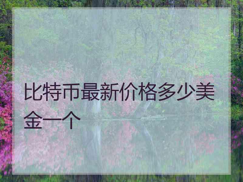 比特币最新价格多少美金一个