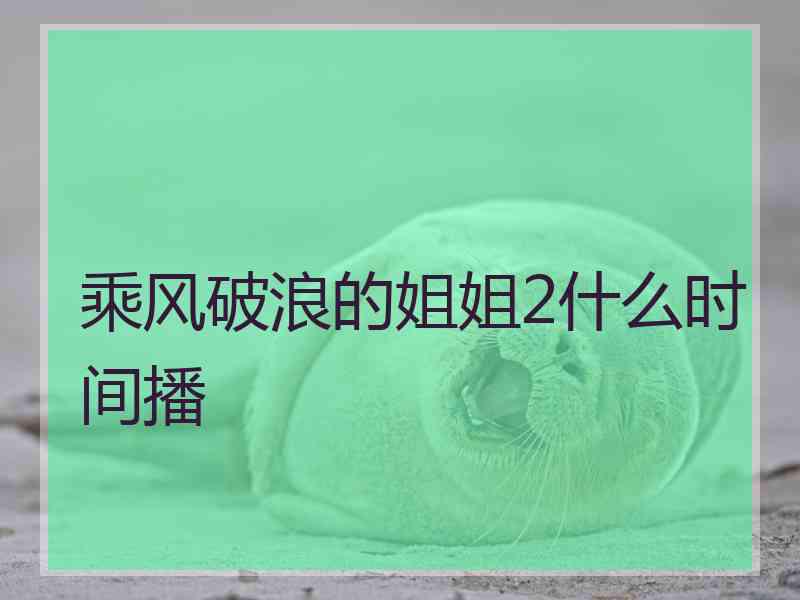 乘风破浪的姐姐2什么时间播
