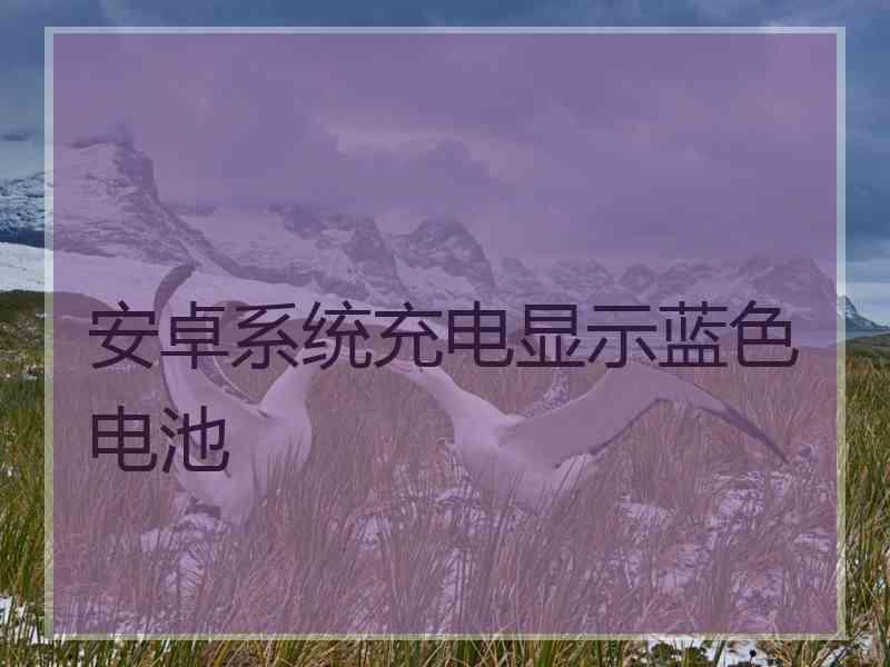 安卓系统充电显示蓝色电池